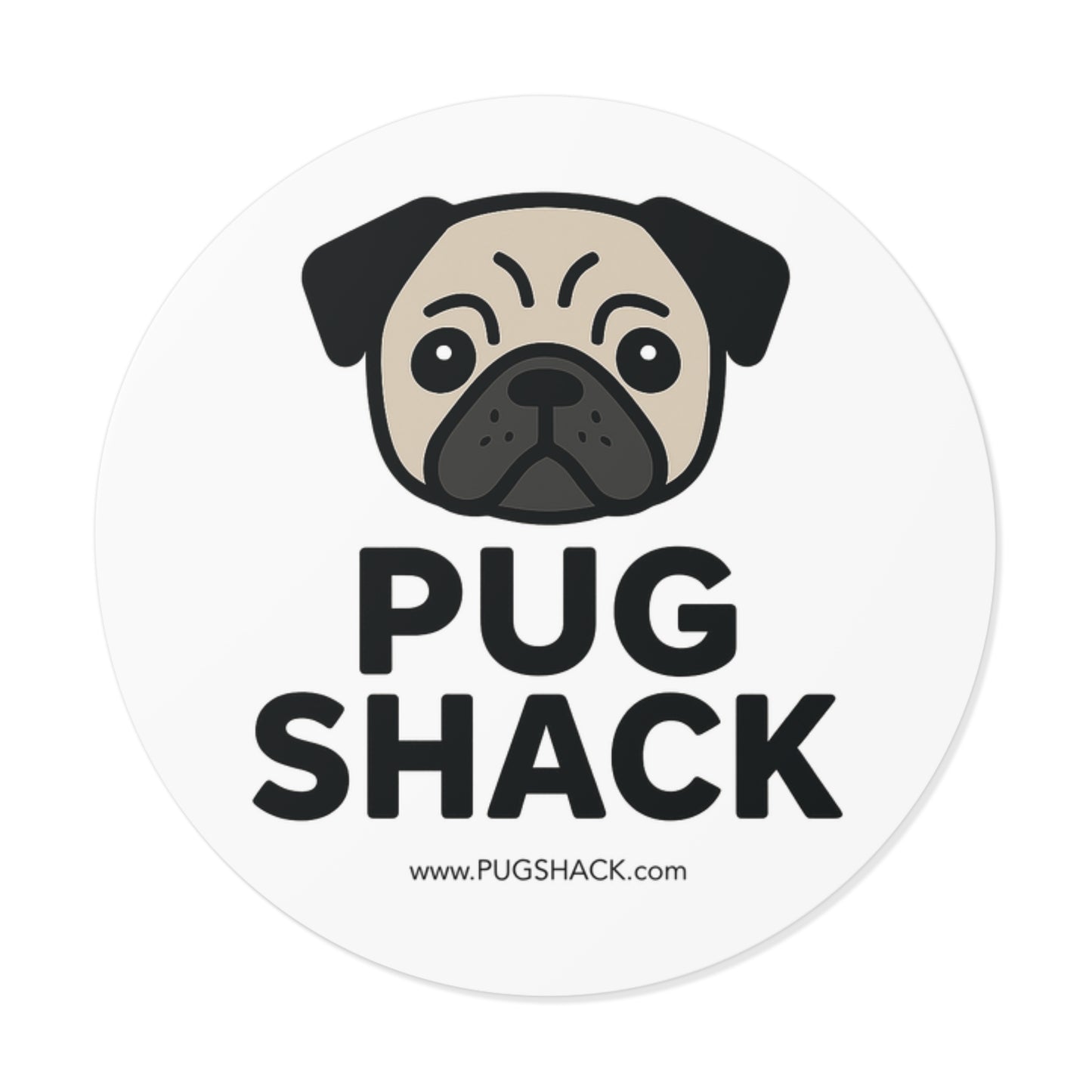 Pug Shack Vinyl Stickers, Cute Dog Stickers, Pet Lover Gifts, Fun Decor, Car or Laptop Stickers